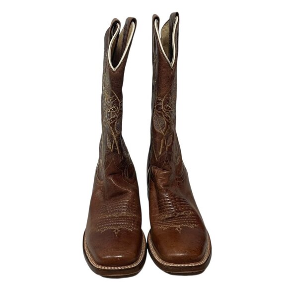 Roper Womens Desert Rose Cowboy Boots Brown Leather Square Toe Sz 6 Western - Picture 9 of 15